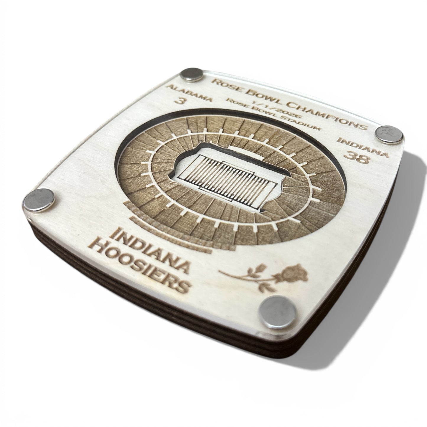 2026 1/1/2026 Rose Bowl Championship Coaster - Indiana