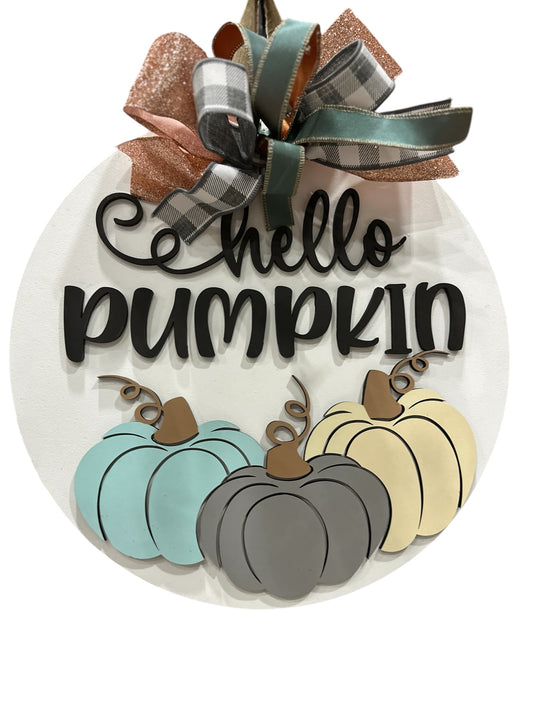 Hello Pumpkin Door Hanger - Lolly and Pops Handcrafted Gifts and Decor