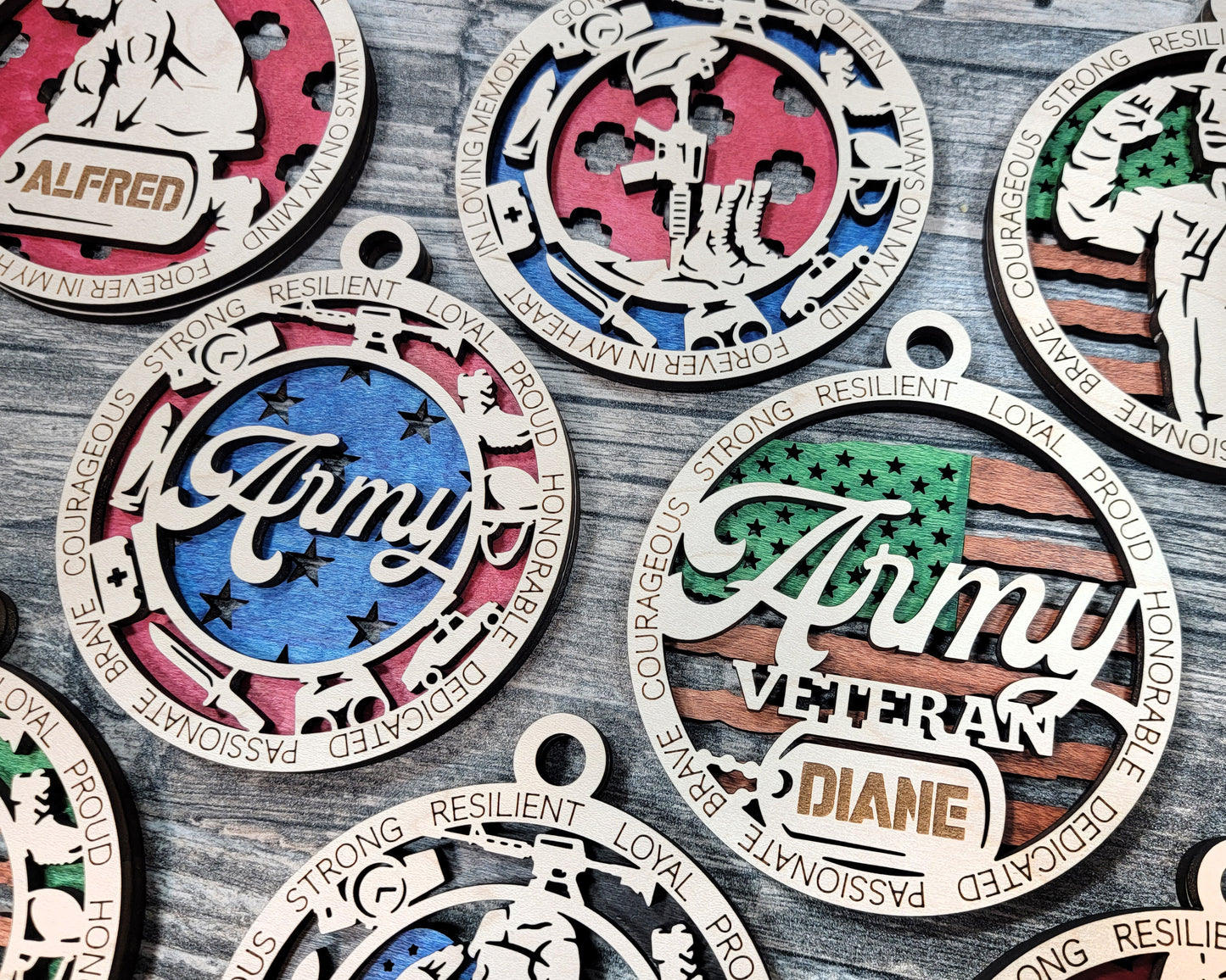 Army Ornament Army Christmas Military Ornament Veteran Christmas Ornament - Lolly and Pops Handcrafted Gifts and Decor