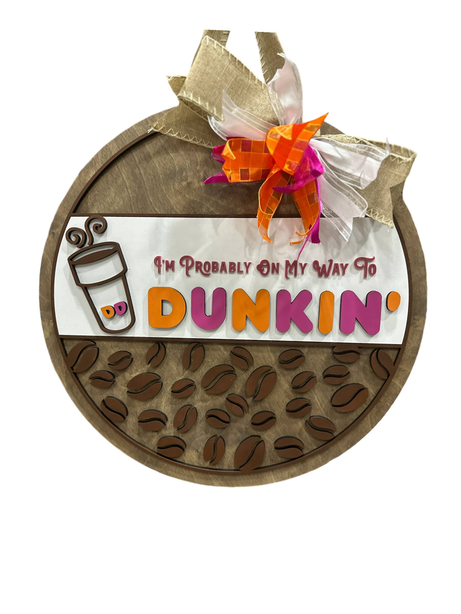 Dunkin Donuts Door Hanger - Lolly and Pops Handcrafted Gifts and Decor