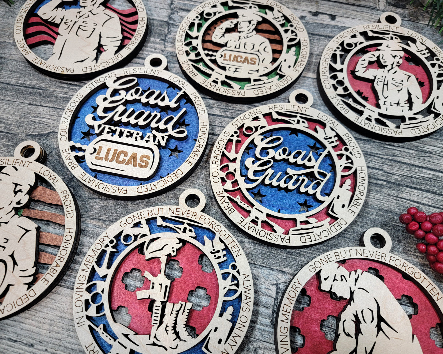 Coast Guard Ornament Military Ornament Christmas Veteran Coast Guard Christmas Ornament - Lolly and Pops Handcrafted Gifts and Decor