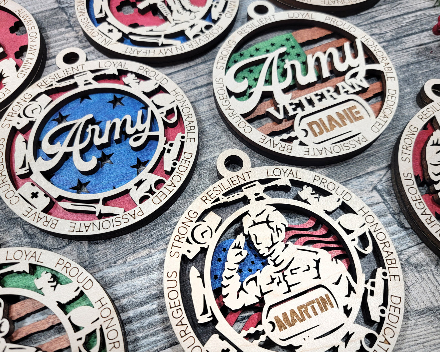 Army Ornament Army Christmas Military Ornament Veteran Christmas Ornament - Lolly and Pops Handcrafted Gifts and Decor