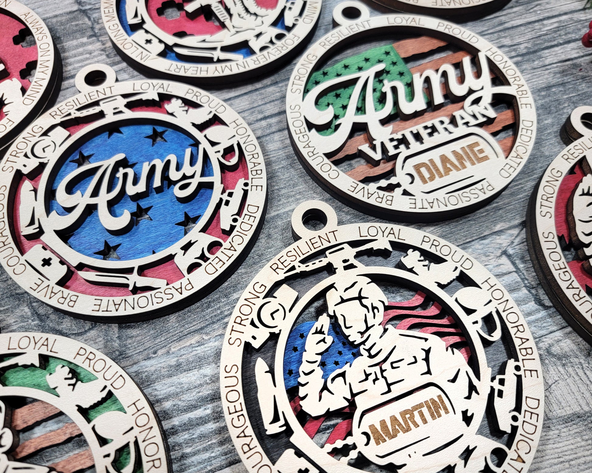 Army Ornament Army Christmas Military Ornament Veteran Christmas Ornament - Lolly and Pops Handcrafted Gifts and Decor