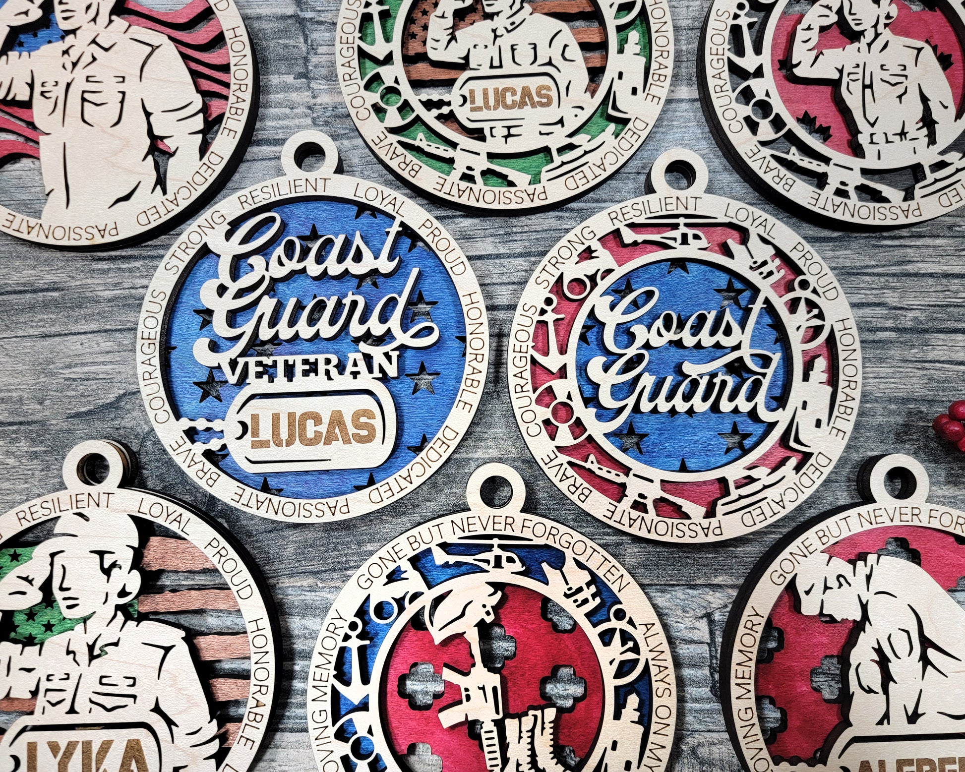 Coast Guard Ornament Military Ornament Christmas Veteran Coast Guard Christmas Ornament - Lolly and Pops Handcrafted Gifts and Decor