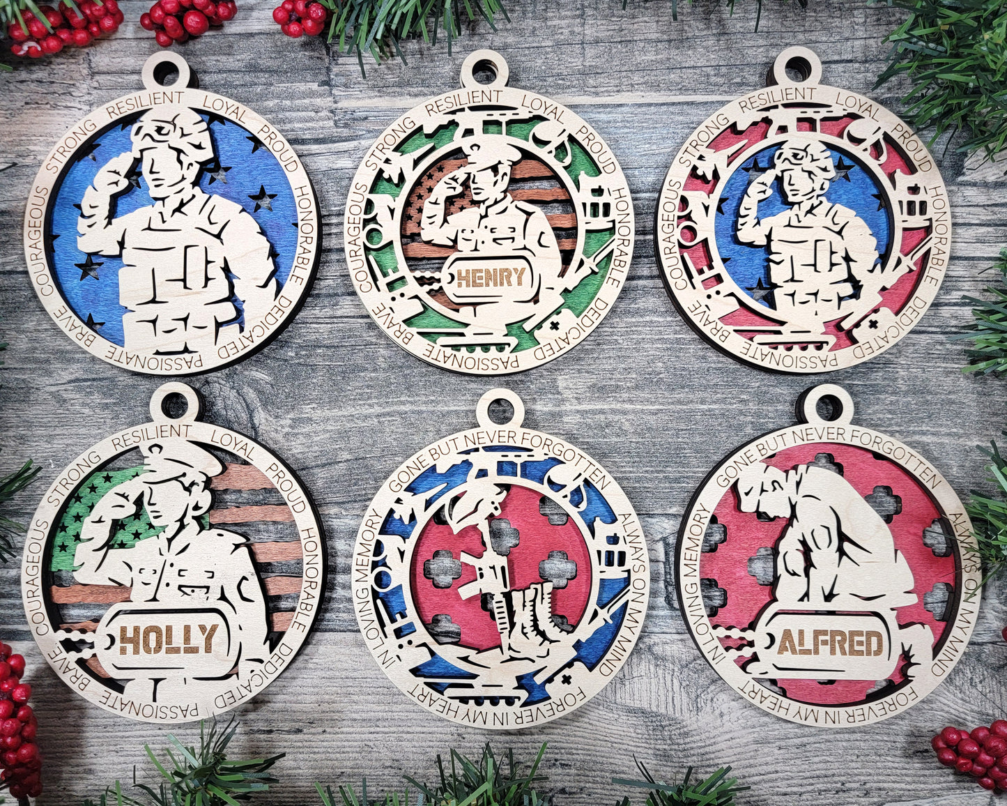 Marines Ornament Military Ornament Christmas Veteran Marines Christmas Ornament - Lolly and Pops Handcrafted Gifts and Decor