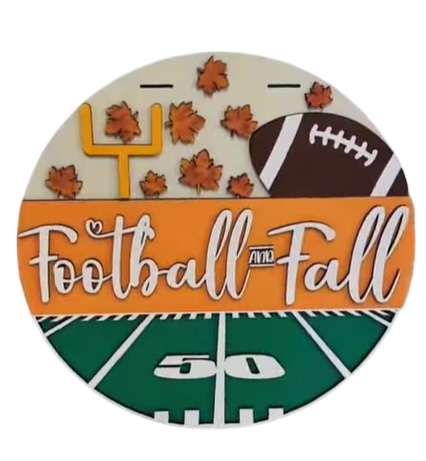 "Football and Fall" Door Sign