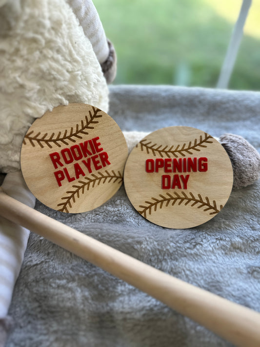Baseball Baby Milestone | Baby Shower Gift | Newborn Boy or Girl | Softball Theme | Personalized Baby Gift - Lolly and Pops Handcrafted Gifts and Decor