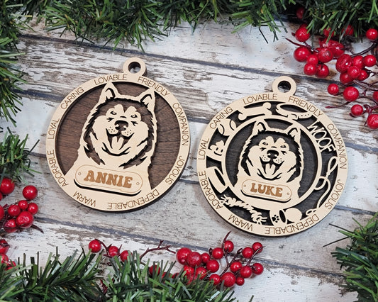Alaskan Malamute Ornament - Lolly and Pops Handcrafted Gifts and Decor