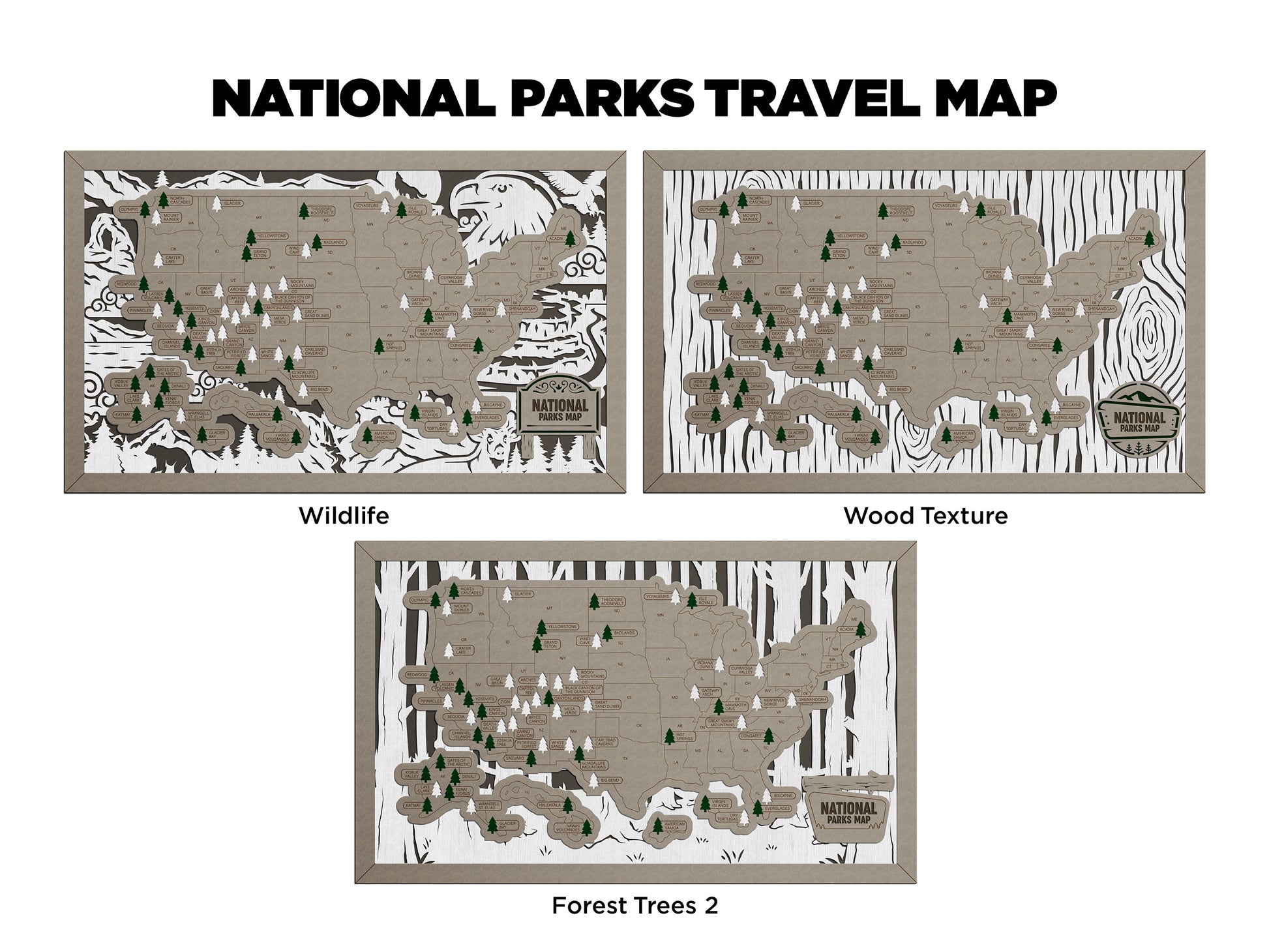 National Park Travel Map Family Memories Bucket list - Lolly and Pops Handcrafted Gifts and Decor