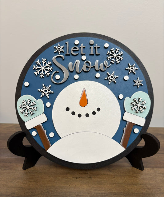 'Let It Snow' Snowman Door Sign - Lolly and Pops Handcrafted Gifts and Decor