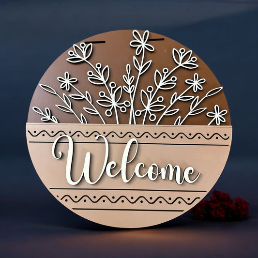 Modern "Welcome" Door Sign - Lolly and Pops Handcrafted Gifts and Decor