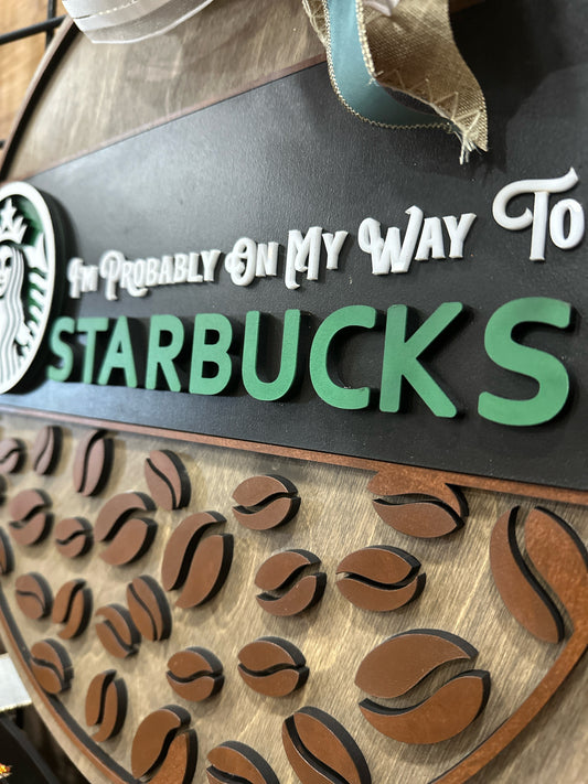 Starbucks Door Hanger - Lolly and Pops Handcrafted Gifts and Decor