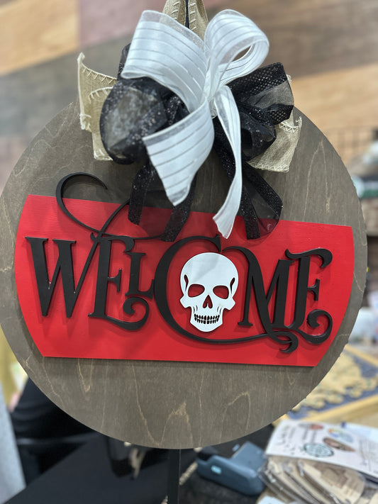 Welcome Skull - DIY Unfinished Kit - Lolly and Pops Handcrafted Gifts and Decor