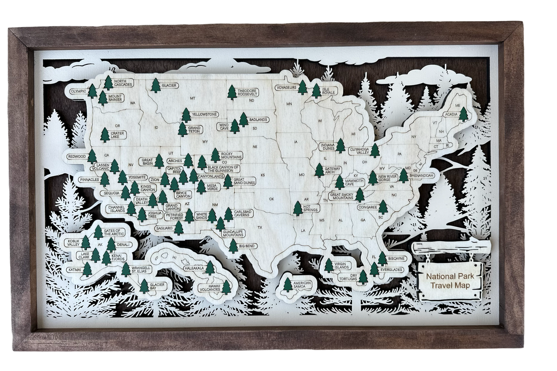 National Park Travel Map Family Memories Bucket list - Lolly and Pops Handcrafted Gifts and Decor