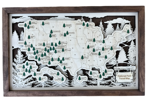 National Park Travel Map Family Memories Bucket list - Lolly and Pops Handcrafted Gifts and Decor