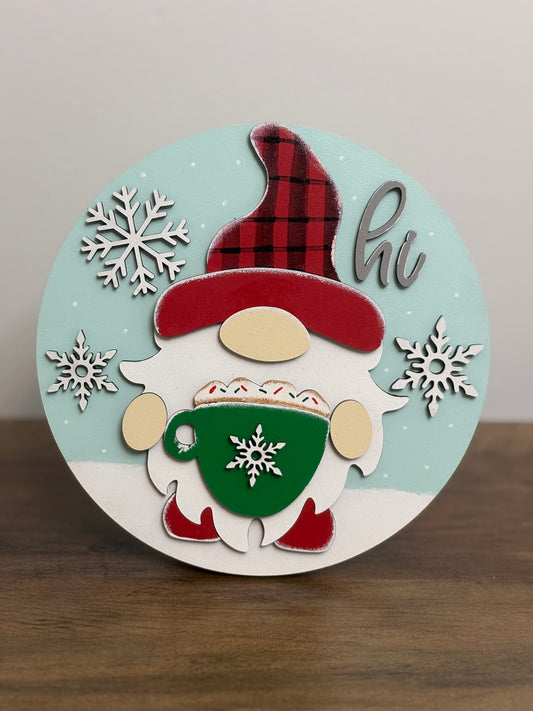 Gnome coffee round - Lolly and Pops Handcrafted Gifts and Decor