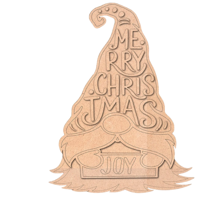 Unpainted 'Merry Christmas' Gnome Kit - Lolly and Pops Handcrafted Gifts and Decor