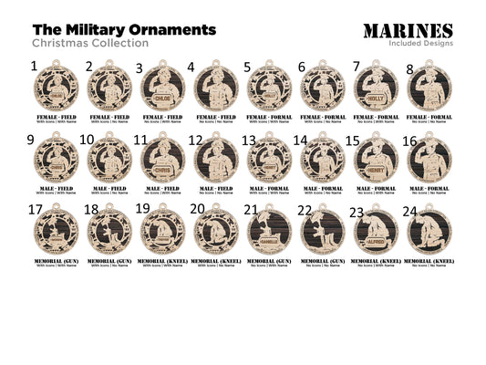 Marines Ornament Military Ornament Christmas Veteran Marines Christmas Ornament - Lolly and Pops Handcrafted Gifts and Decor