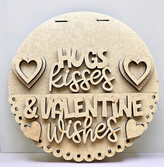 Unfinished Hugs and Kisses & Valentine Wishes Kit - Lolly and Pops Handcrafted Gifts and Decor