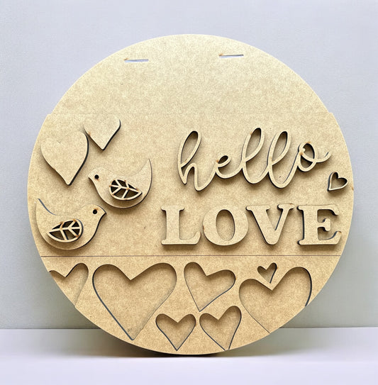 Unfinished Hello Love Kit - Lolly and Pops Handcrafted Gifts and Decor