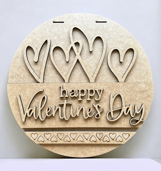 Unfinished Happy Valentines Day with Hearts Kit - Lolly and Pops Handcrafted Gifts and Decor