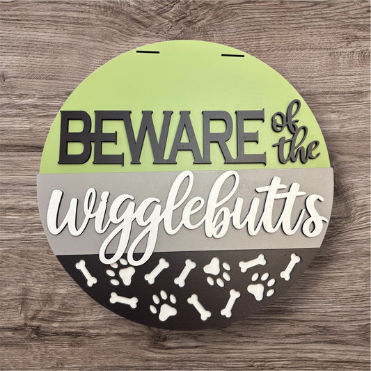 "Beware of the Wigglebutts" Door sign - Lolly and Pops Handcrafted Gifts and Decor
