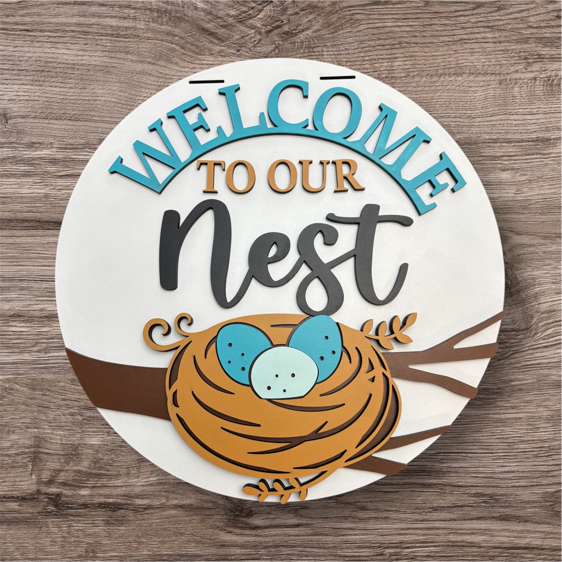 "Welcome to our Nest" Door Sign - Lolly and Pops Handcrafted Gifts and Decor