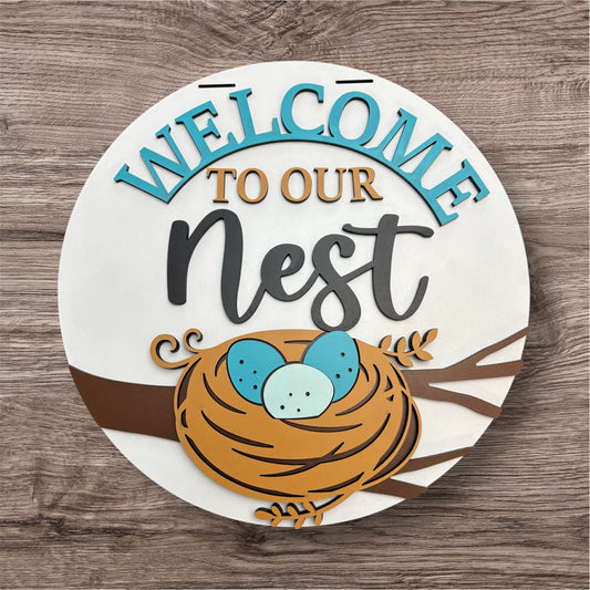 "Welcome to our Nest" Door Sign - Lolly and Pops Handcrafted Gifts and Decor