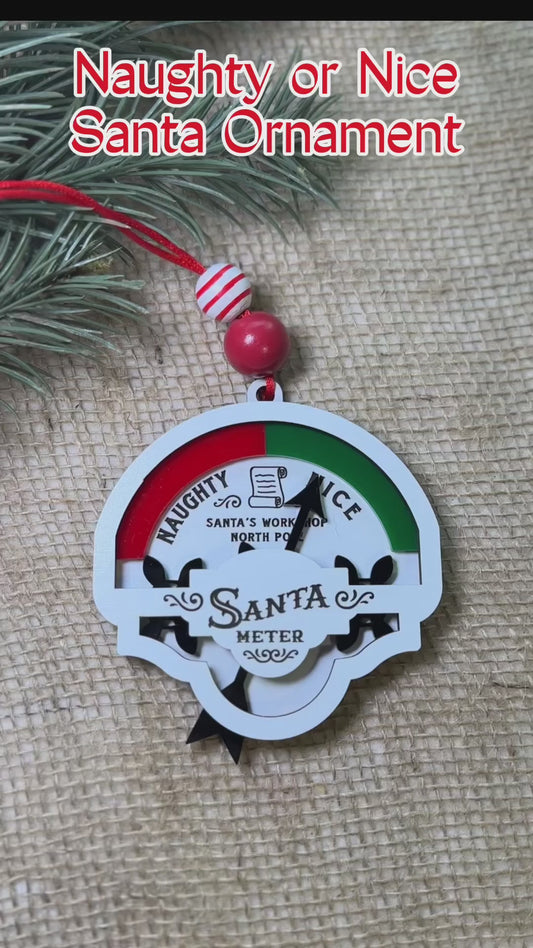Santa Meter Ornament – Personalized Naughty or Nice Indicator with Working Gears