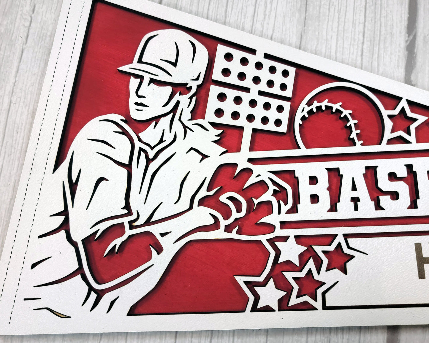 Baseball Custom Pennant Baseball Senior Gift Pennant Baseball Trophy Personalized Pennant Baseball Award - Lolly and Pops Handcrafted Gifts and Decor