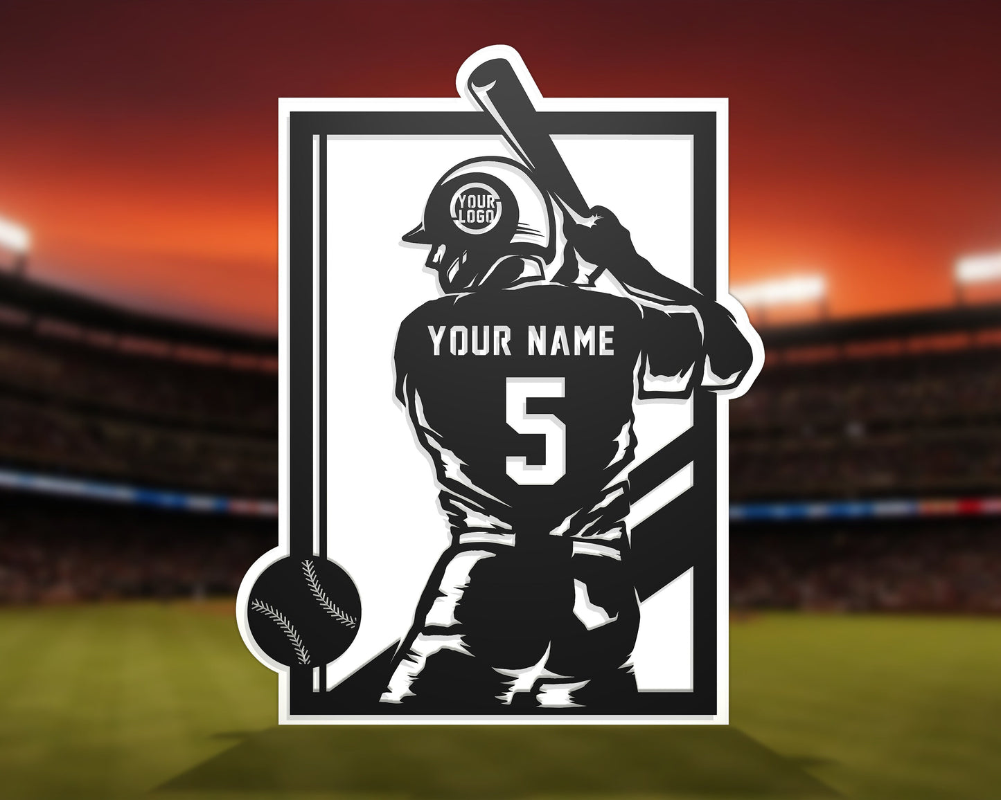 Baseball Silhouette Senior Gift | Personalized Baseball Trophy | Baseball Award