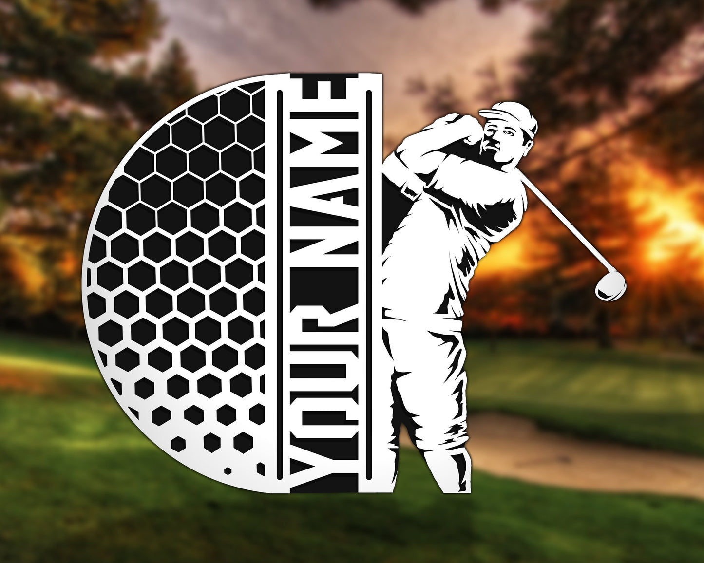 Golf Silhouette Senior Gift | Personalized Golf Trophy | Golf Award - Lolly and Pops Handcrafted Gifts and Decor