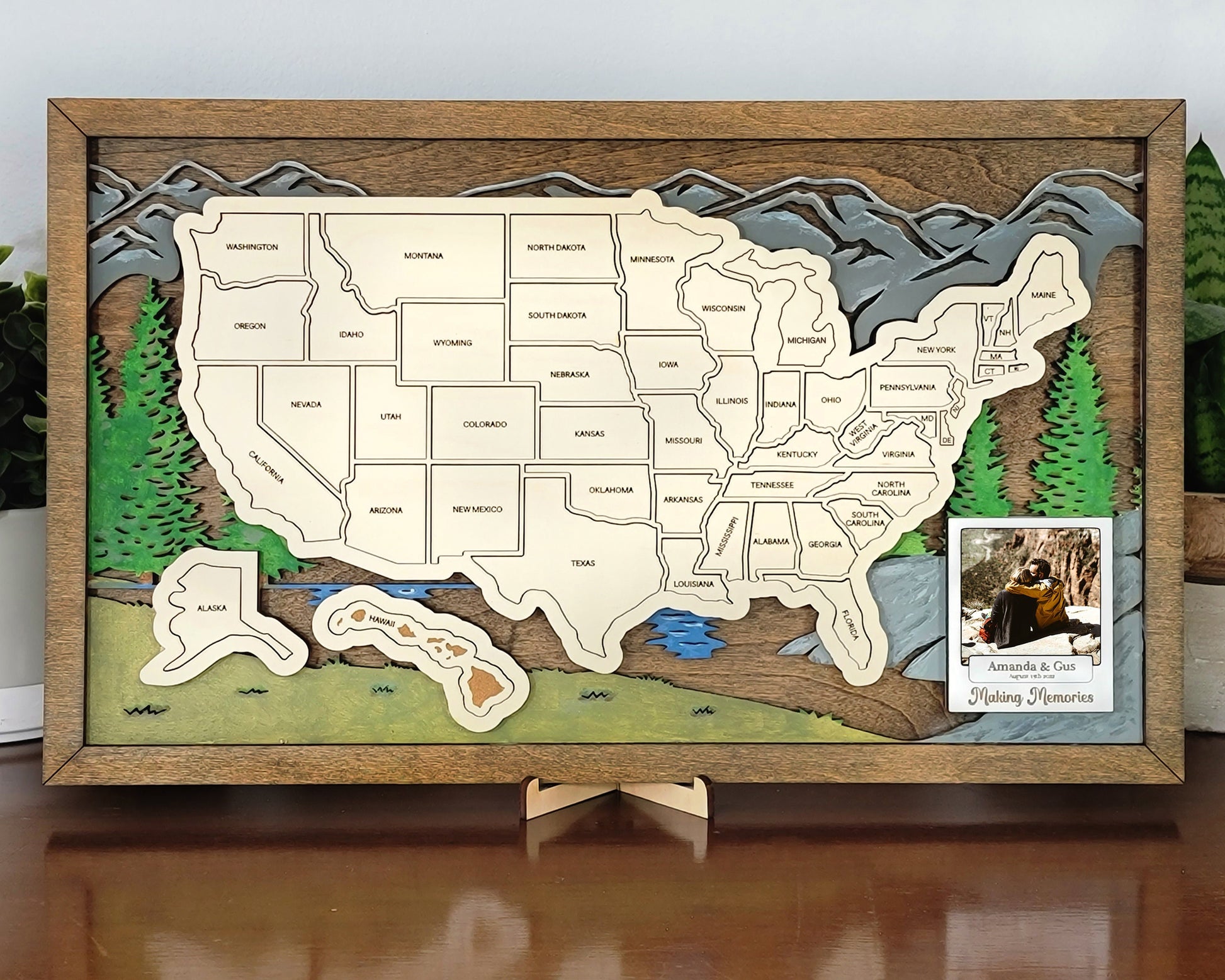 Travel Map United States Travel Map Camping Map RV Map Family Memories - Lolly and Pops Handcrafted Gifts and Decor