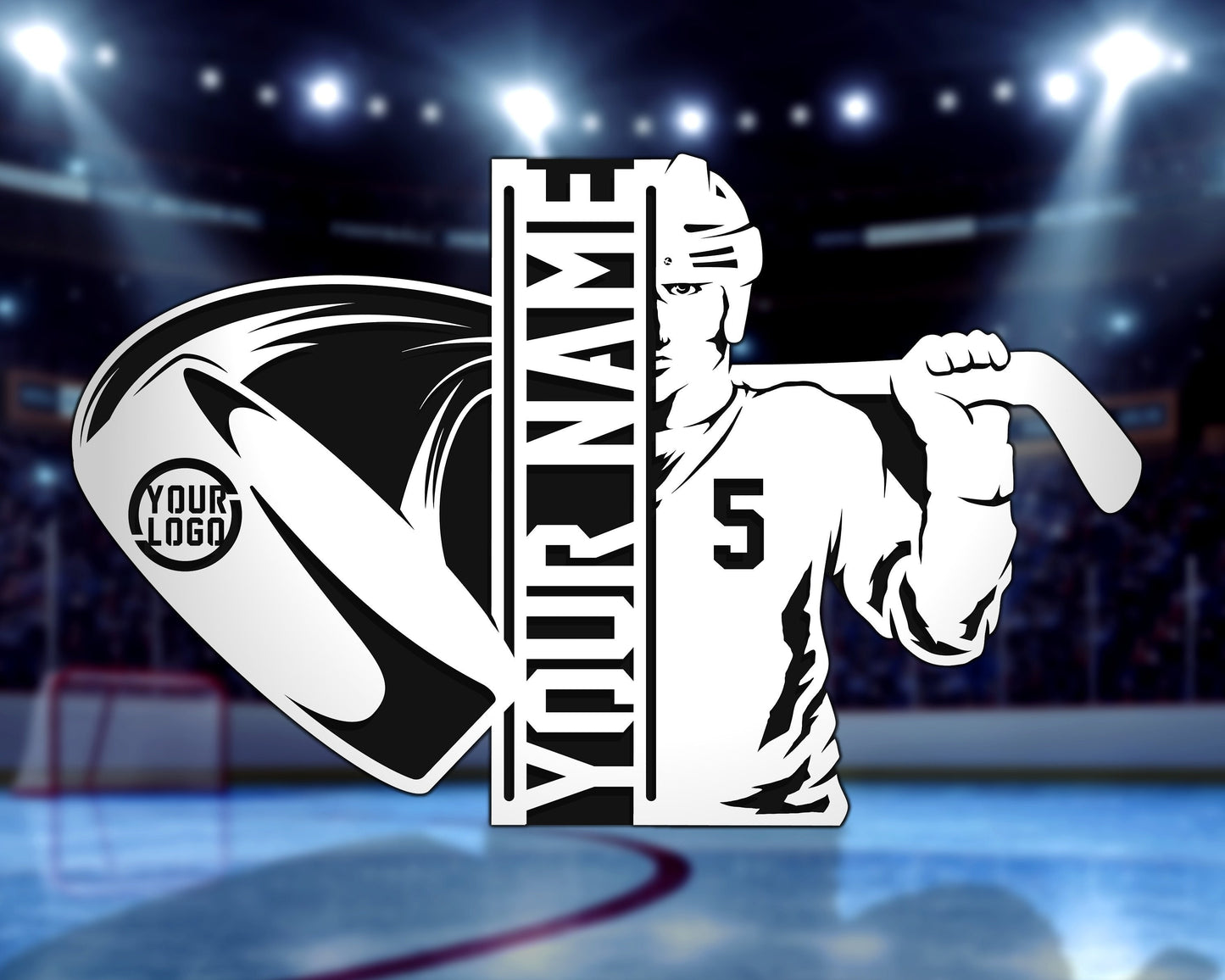 Hockey Custom Silhouette Senior Gift Hockey Trophy Personalized Hockey Award - Lolly and Pops Handcrafted Gifts and Decor