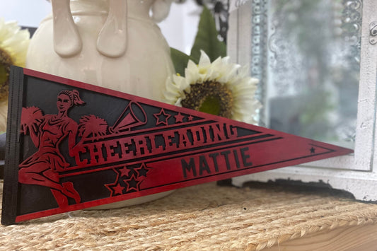 Cheerleading Custom Pennant Cheerleading Senior Gift Pennant Cheerleading Trophy Personalized Pennant Cheerleading Award