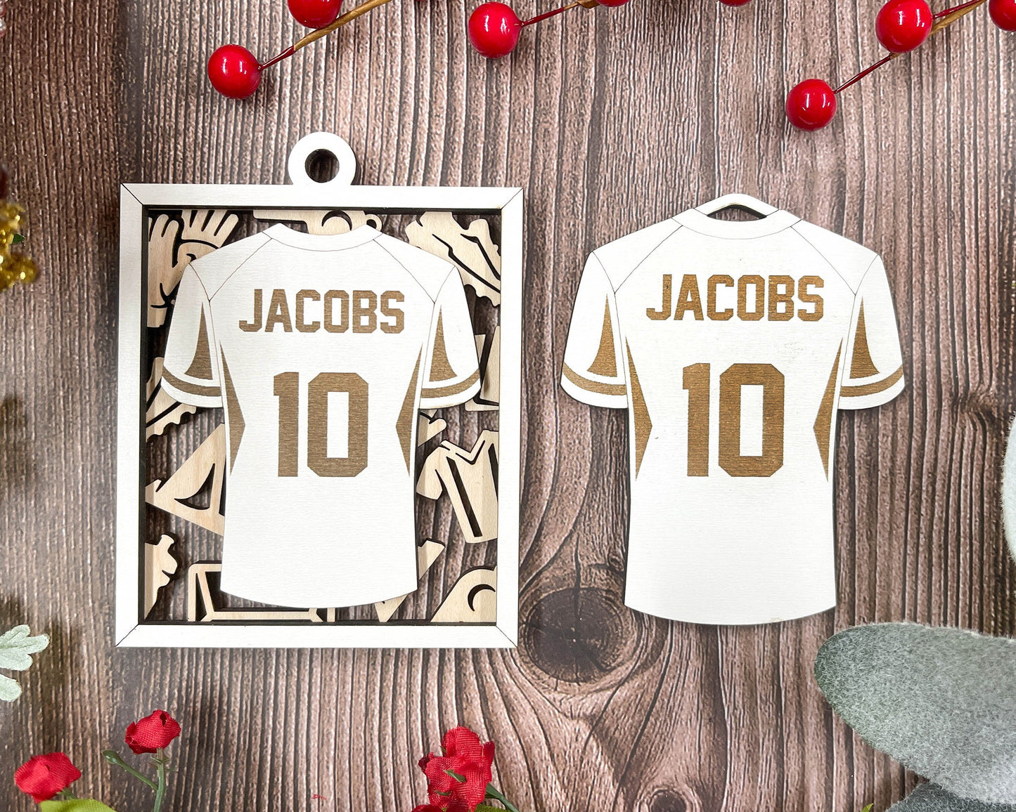 Soccer Ornament Soccer Jersey Ornament Football Ornament Football Jersey - Lolly and Pops Handcrafted Gifts and Decor
