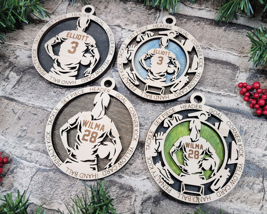 Soccer Ornament Soccer Award Football Ornament Football Award - Lolly and Pops Handcrafted Gifts and Decor