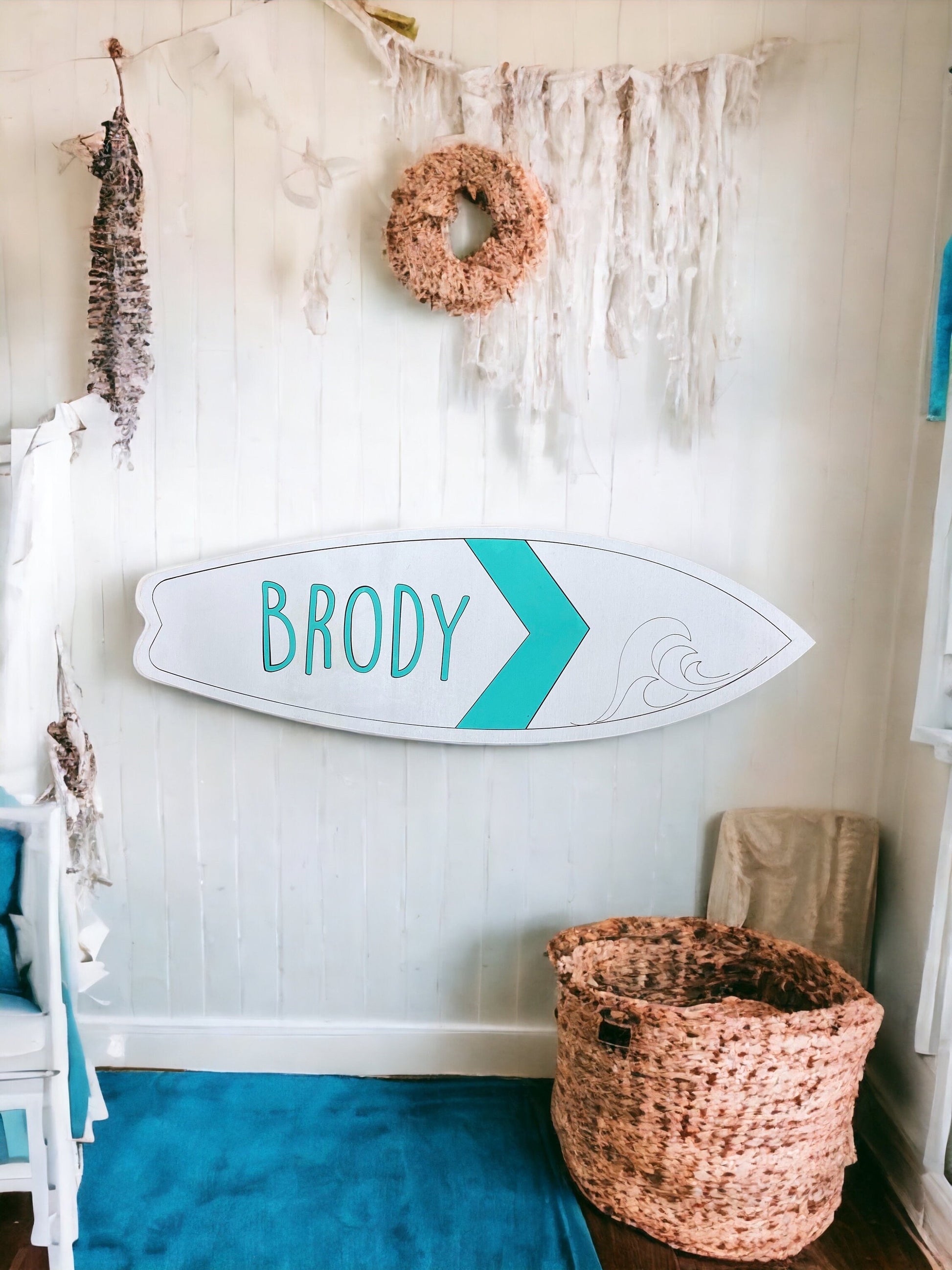 Custom Surfboard Wall Art Baby Room Kids Room Surfboard Baby Gift Baby Shower Newborn Gift Girl Baby Boy Surf Nursery - Lolly and Pops Handcrafted Gifts and Decor