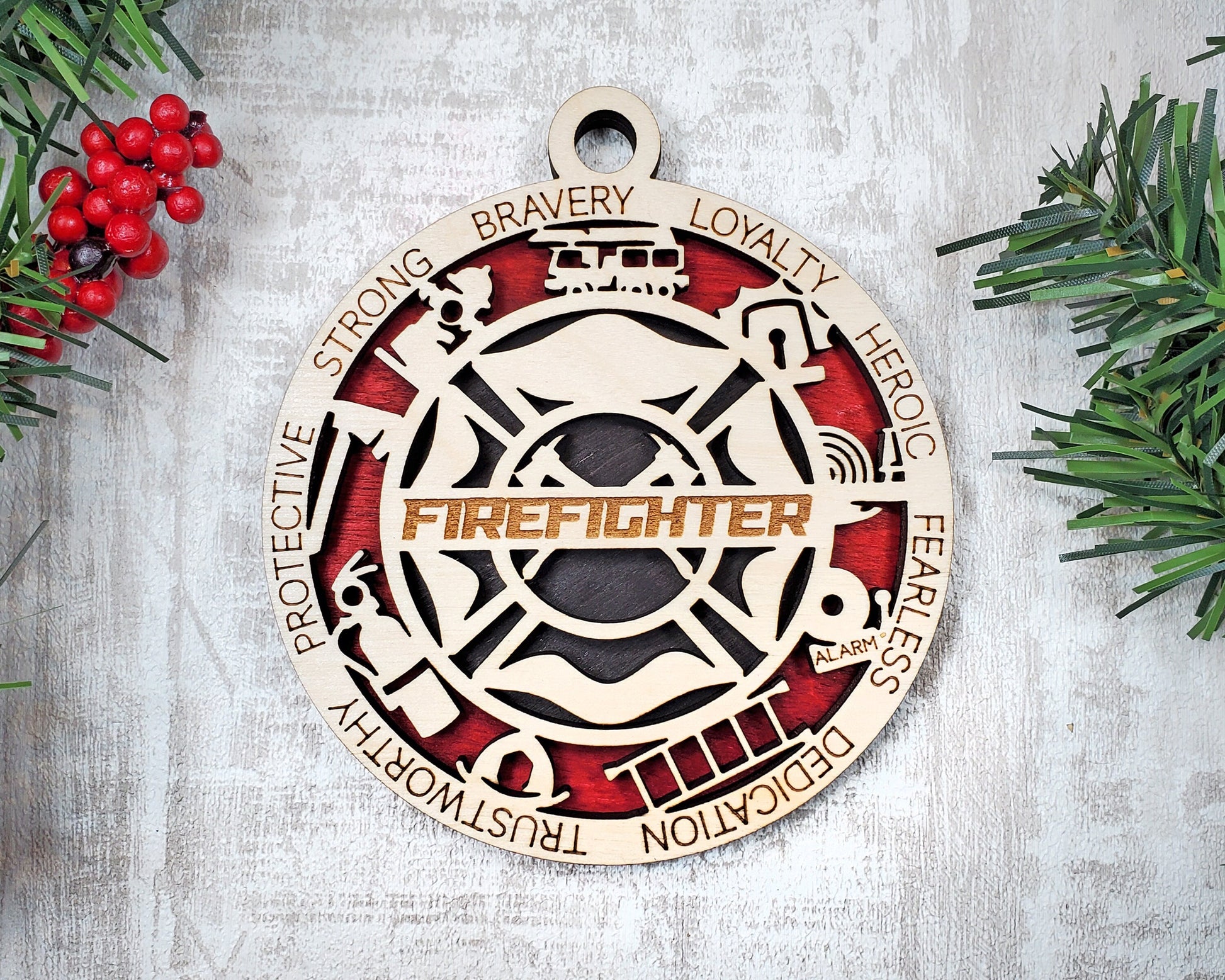 Firefighter Ornament Firefighter Award - Lolly and Pops Handcrafted Gifts and Decor