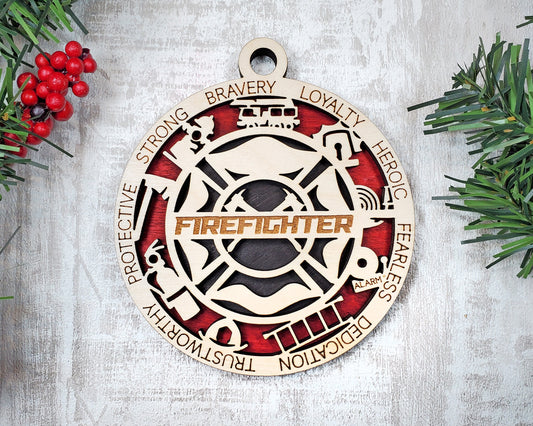 Firefighter Ornament Firefighter Award - Lolly and Pops Handcrafted Gifts and Decor