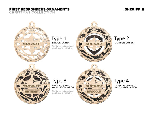 Sheriff Ornament Sheriff Award - Lolly and Pops Handcrafted Gifts and Decor