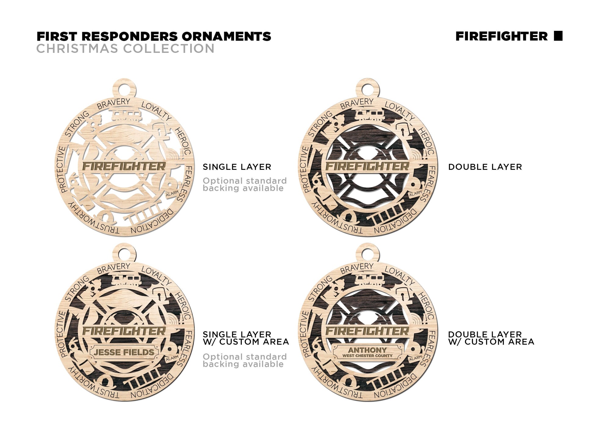 Firefighter Ornament Firefighter Award - Lolly and Pops Handcrafted Gifts and Decor