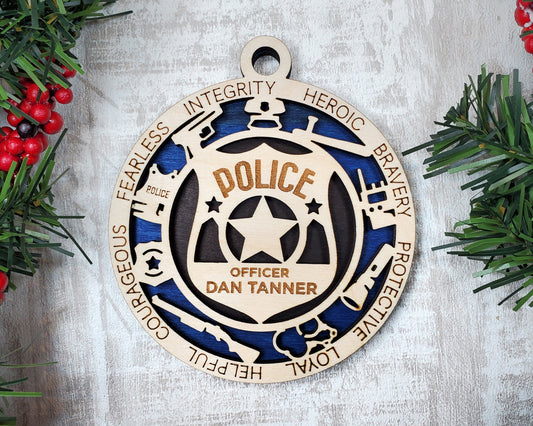 Police Ornament Police Award - Lolly and Pops Handcrafted Gifts and Decor