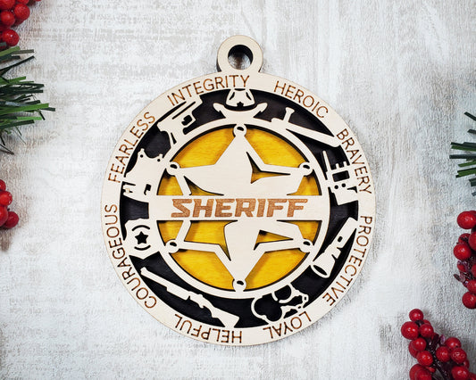 Sheriff Ornament Sheriff Award - Lolly and Pops Handcrafted Gifts and Decor