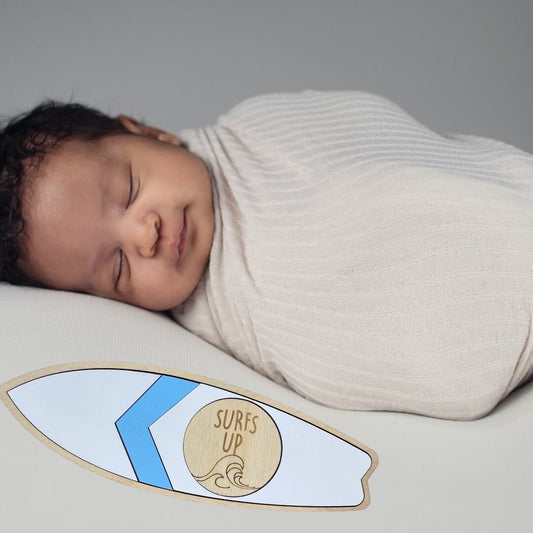 Baby Milestone Surfboard Baby Gift Surf Baby Shower Newborn Gift Girl Baby Boy Surf Nursery - Lolly and Pops Handcrafted Gifts and Decor