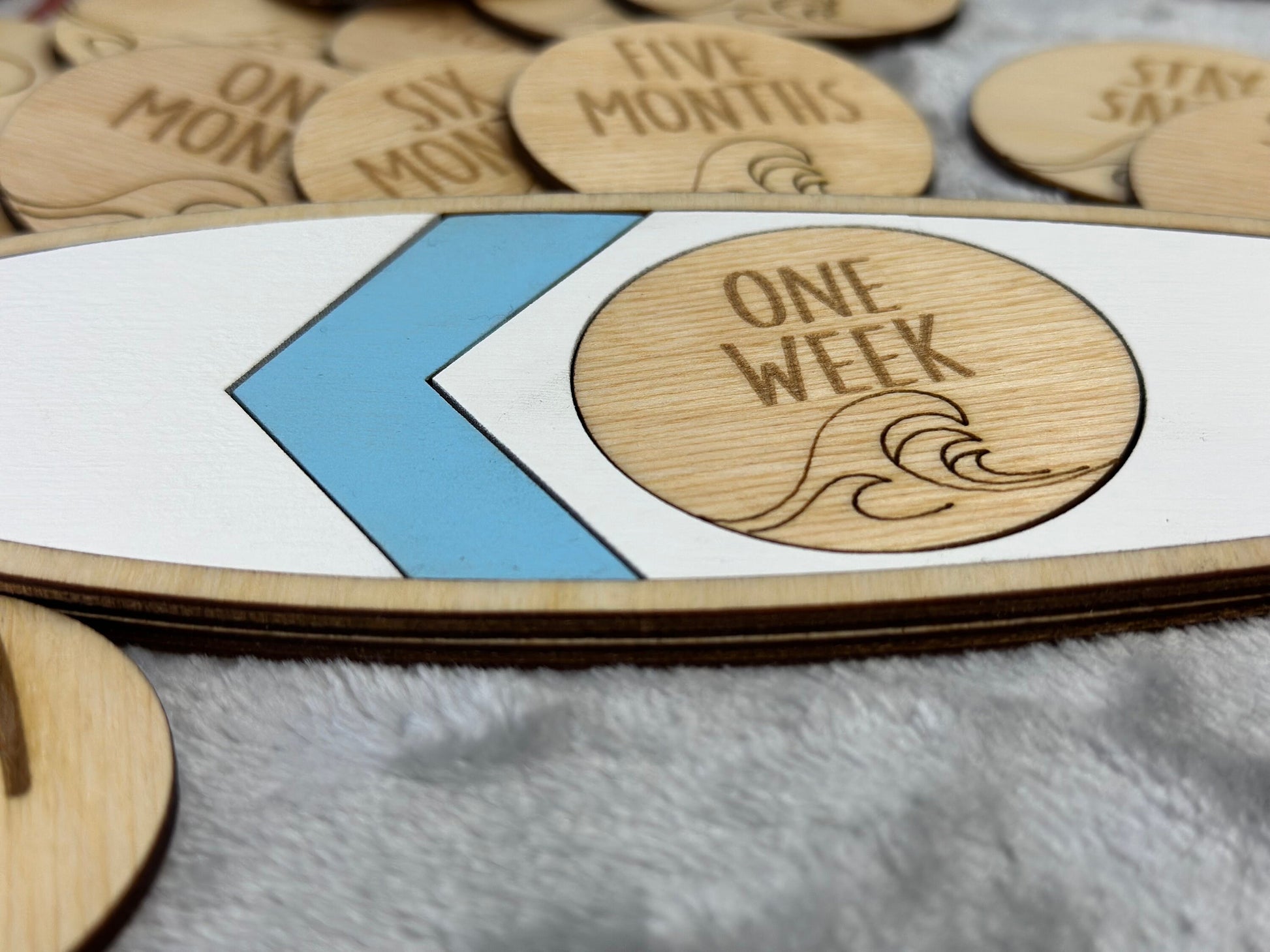 Baby Milestone Surfboard Baby Gift Surf Baby Shower Newborn Gift Girl Baby Boy Surf Nursery - Lolly and Pops Handcrafted Gifts and Decor