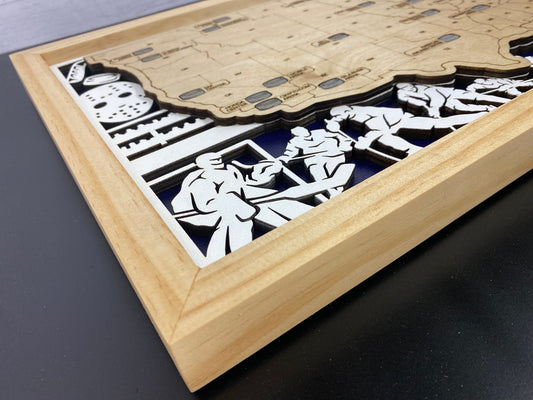 3D Hockey Stadium Travel Map Family Memories Stadium Tracker - Lolly and Pops Handcrafted Gifts and Decor