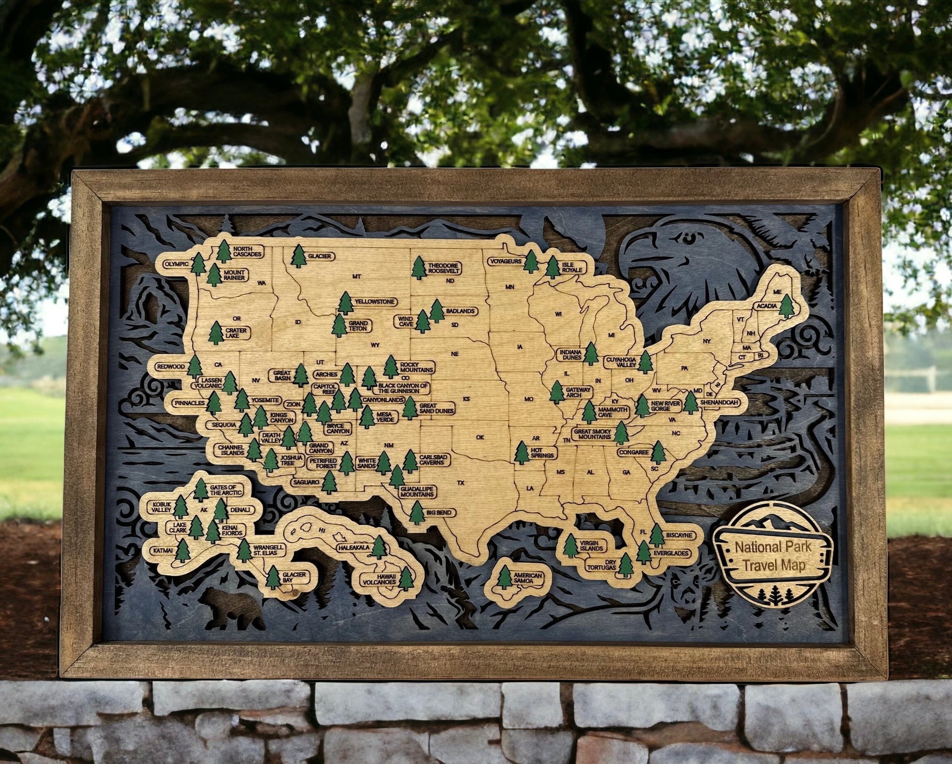 National Park Travel Map Family Memories Bucket list - Lolly and Pops Handcrafted Gifts and Decor