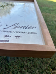 Lake Lanier 3D Framed Picture Map, Lake Sidney Lanier, Wooden Engraved Map,