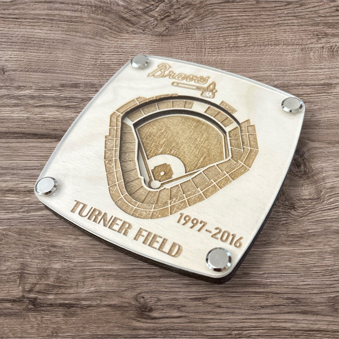 4 Pack Atlanta Braves Baseball Stadium Coasters